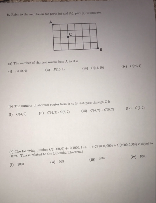 Solved 8. Refer To The Map Below For Parts (a) And (b): Part | Chegg.com