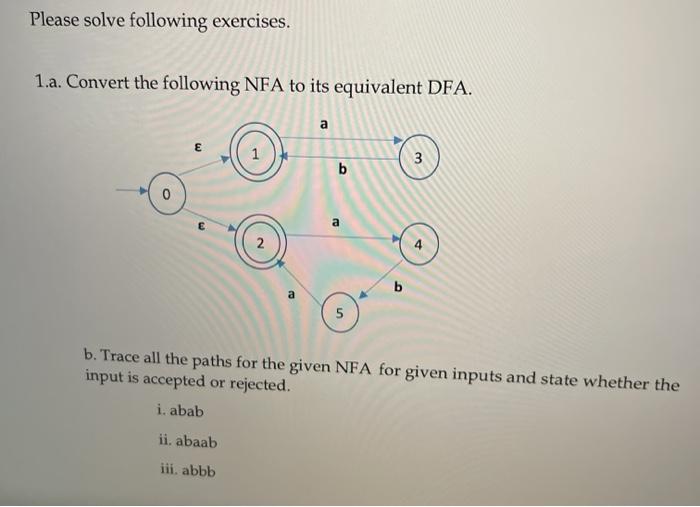 Solved Please solve following exercises. 1.a. Convert the | Chegg.com