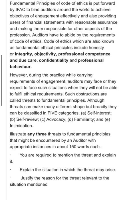 Solved Fundamental Principles of code of ethics is put | Chegg.com