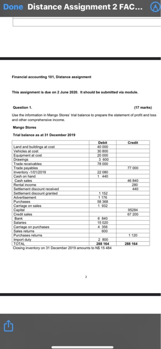 Solved 12:25 Done Distance Assignment 2 FAC... 3 of 3 | Chegg.com