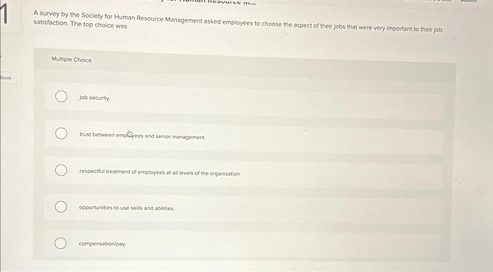 Solved A survey by the Society for Human Resource Management | Chegg.com