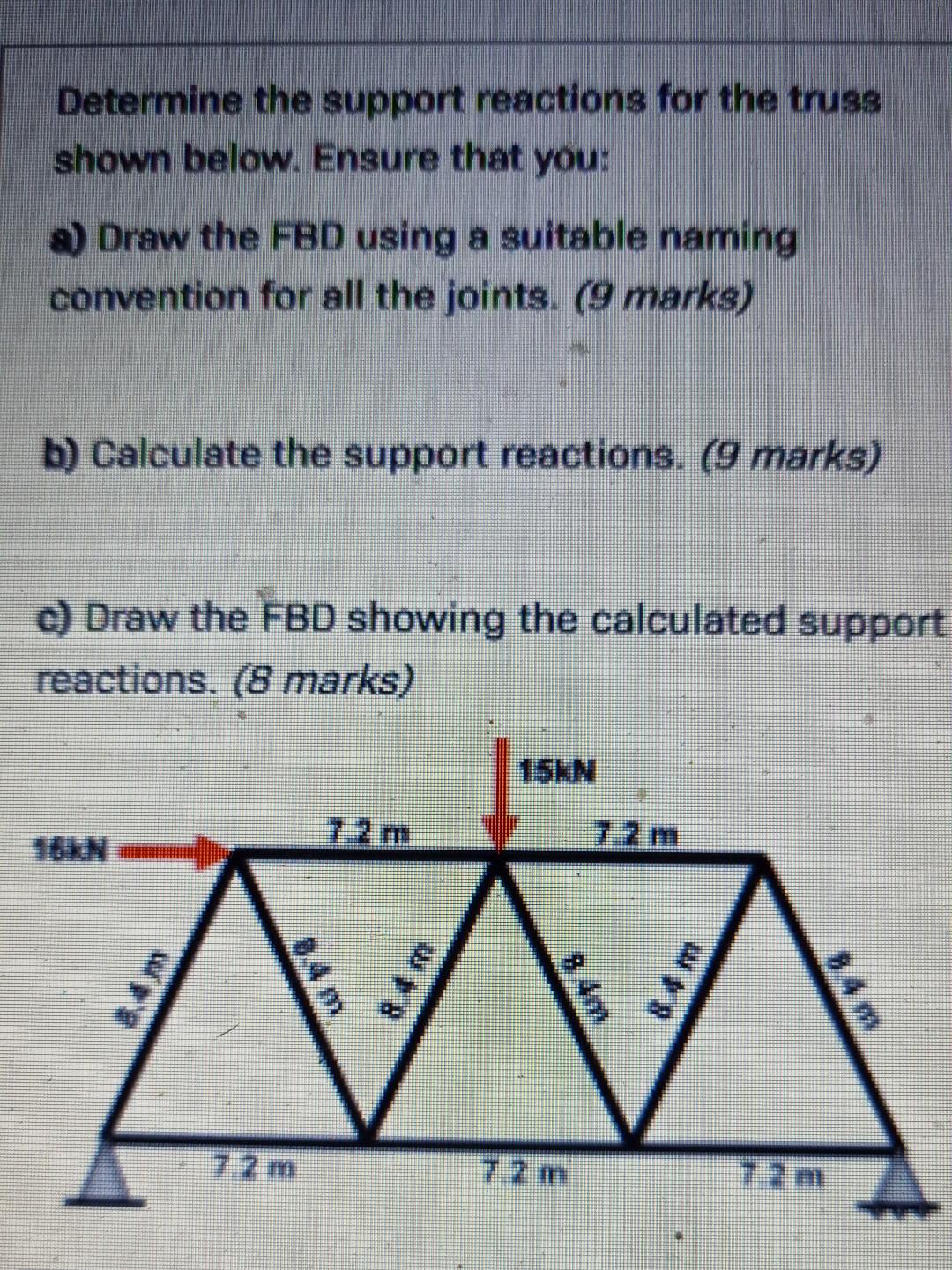 Solved Determine The Support Reactions For The Truss Shown | Chegg.com