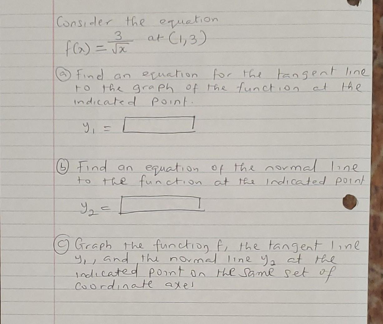 Solved F X X3 At 1 3 A Find An Equation For The Tangent