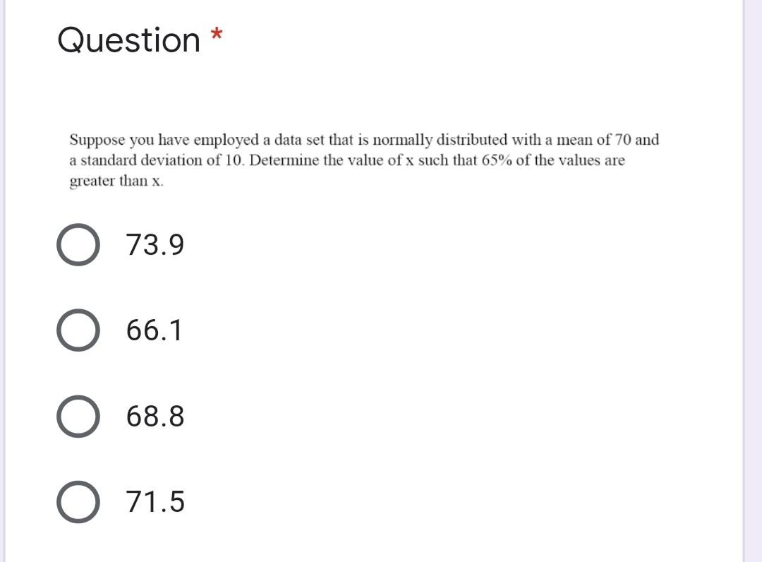 Solved Question * Suppose you have employed a data set that | Chegg.com