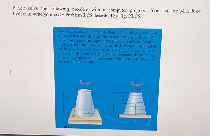 Solved Please solve the following problem with a computer | Chegg.com