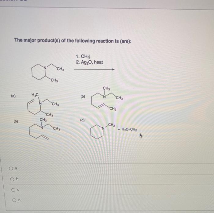 Solved The major product(s) of the following reaction is | Chegg.com