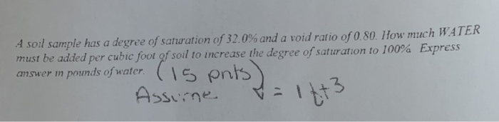 Solved A soil sample has a degree of saturation of 32.0% and | Chegg.com
