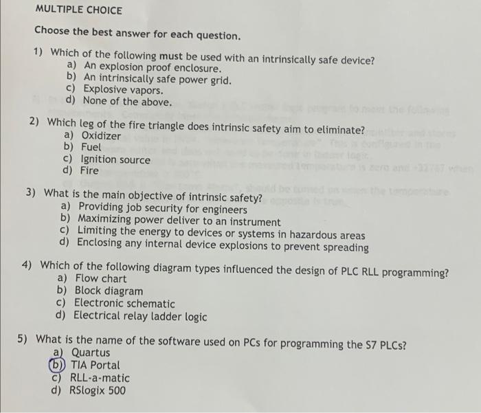 Solved MULTIPLE CHOICE Choose the best answer for each | Chegg.com