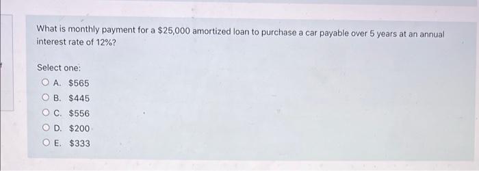 25000 Loan Payment 5 Years