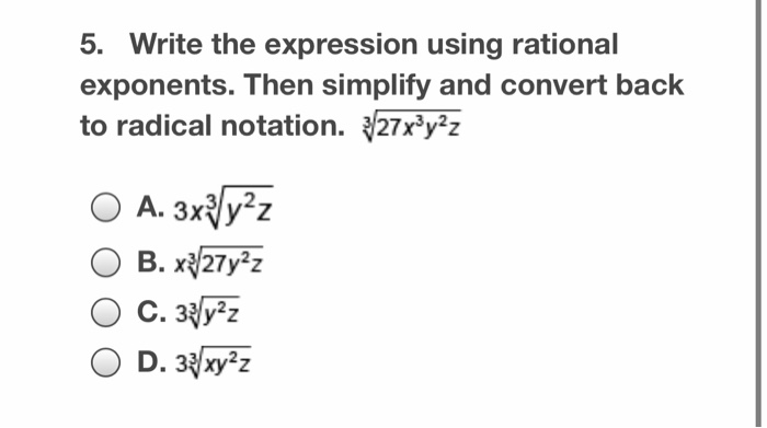 Solved 5. Write the expression using rational exponents. | Chegg.com