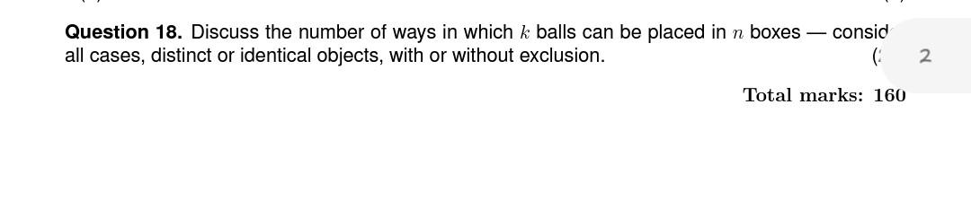 Solved Question 18. Discuss the number of ways in which k | Chegg.com