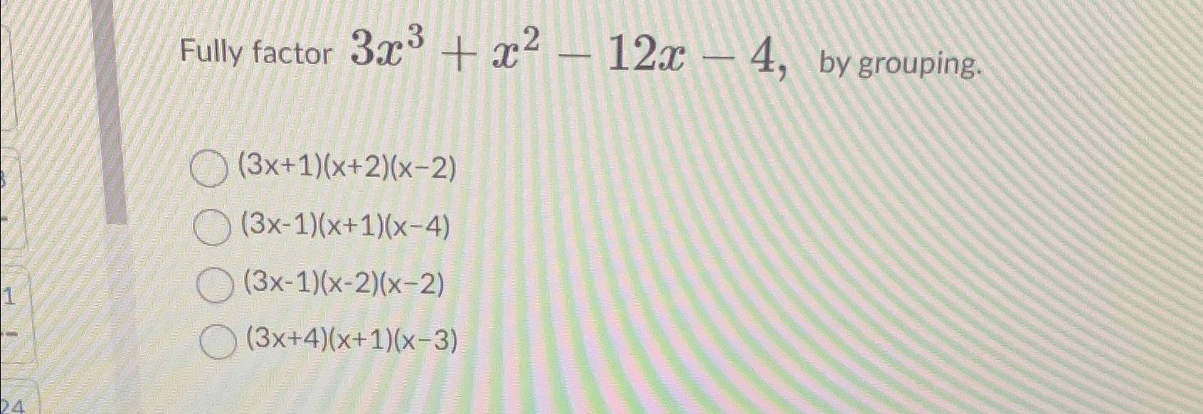 x 4 2x 3 3x 2 factorizar