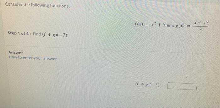 Solved Consider the following functions. F(x) = x2 + 5 and | Chegg.com