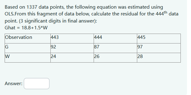 Solved Based On Data Points The Following Equation Chegg Com