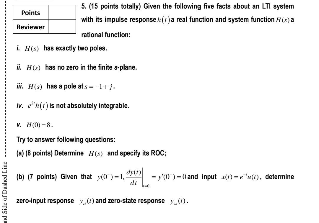Solved Points 5. (15 points totally) Given the following | Chegg.com