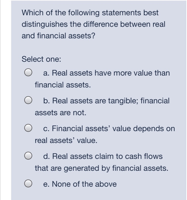 Solved Which of the following statements best distinguishes