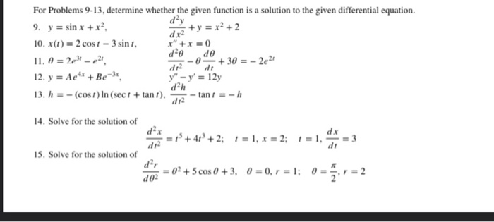 Solved d.x2 For Problems 9-13, determine whether the given | Chegg.com