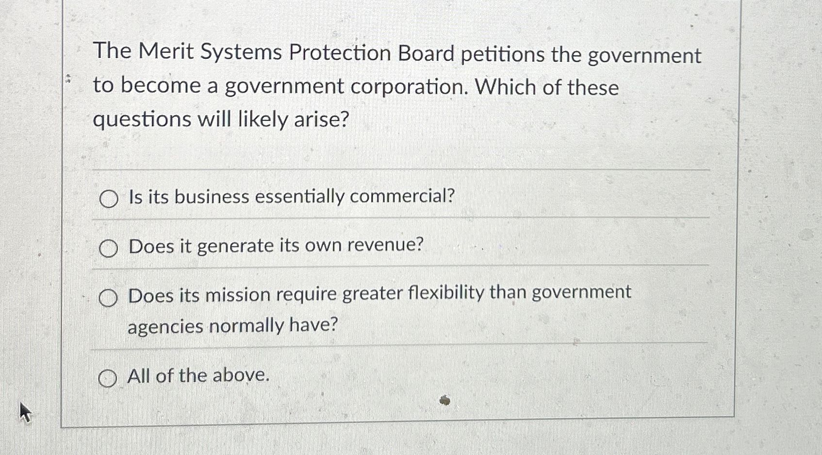 Solved The Merit Systems Protection Board petitions the | Chegg.com