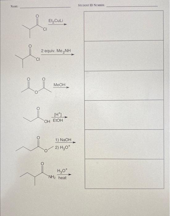 Solved Nime: SnDENT ID NigkE: MeOH EtOH [H+] 1) NaOH 2) | Chegg.com