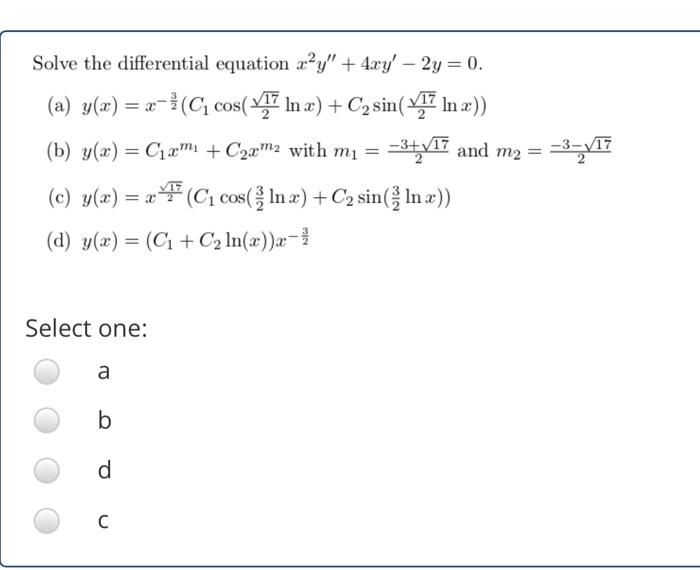 Solve The Differential Equation X Y 4xy 2y 0 Chegg Com