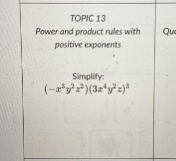 power and product rules with positive exponents