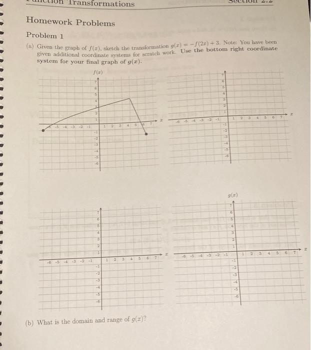 Solved ansformations Homework Problems Problem 1 (6) Given | Chegg.com
