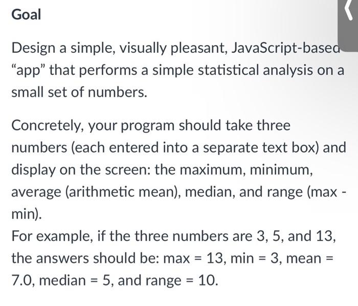Solved can someone make a javascript based app using html. | Chegg.com
