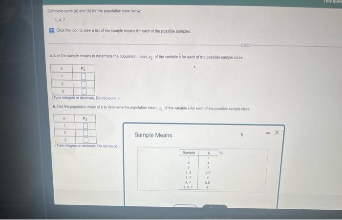 Solved Complete Parts (a) And (b) For The Population Data | Chegg.com