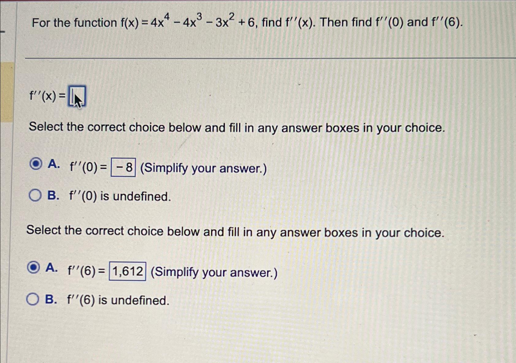 f x )=- 3x 2 6x find f (- 4