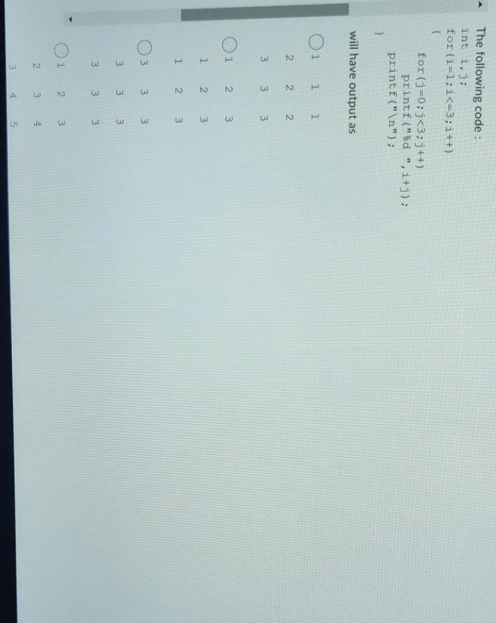 Solved The following code: int i, j; for(i=1;i