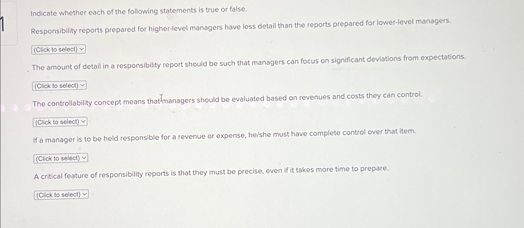 Solved Indicate whether each of the following statements is | Chegg.com