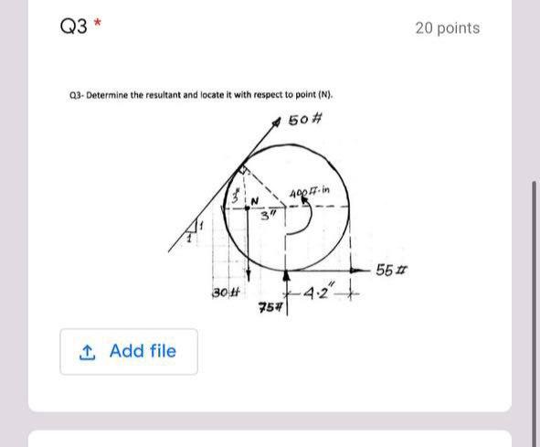 Solved Q3 20 points 03-Determine the resultant and locate it | Chegg.com