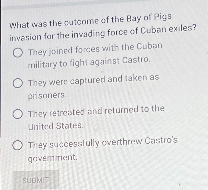 explain the bay of pigs invasion including its purpose and outcome