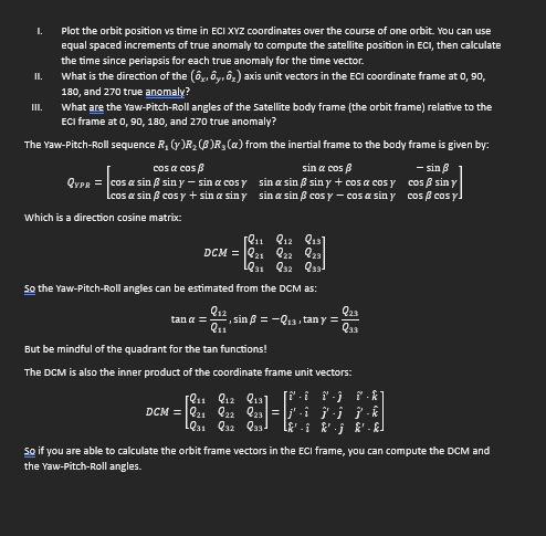 Spacecraft Dynamics Question 1 15 A Satellite With Chegg
