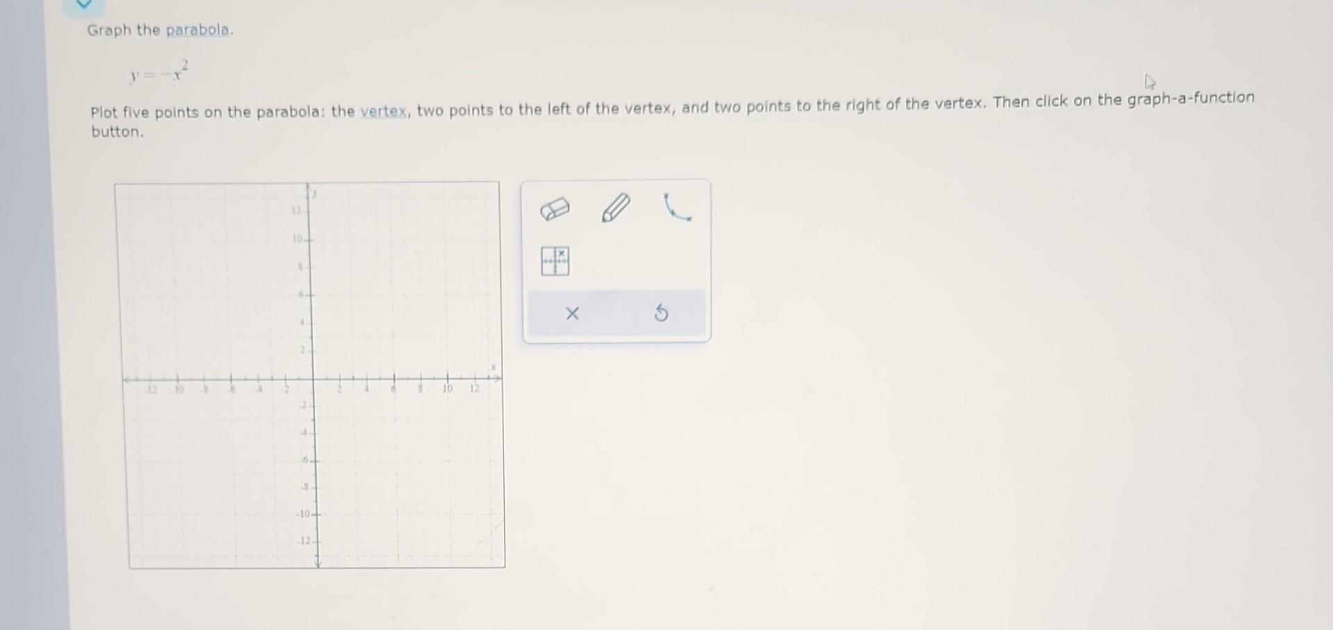 how to find vertex of parabola with two points