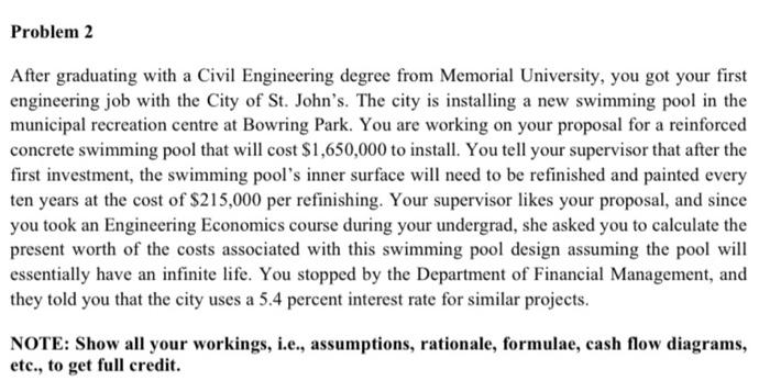 Solved Problem 2 After graduating with a Civil Engineering | Chegg.com