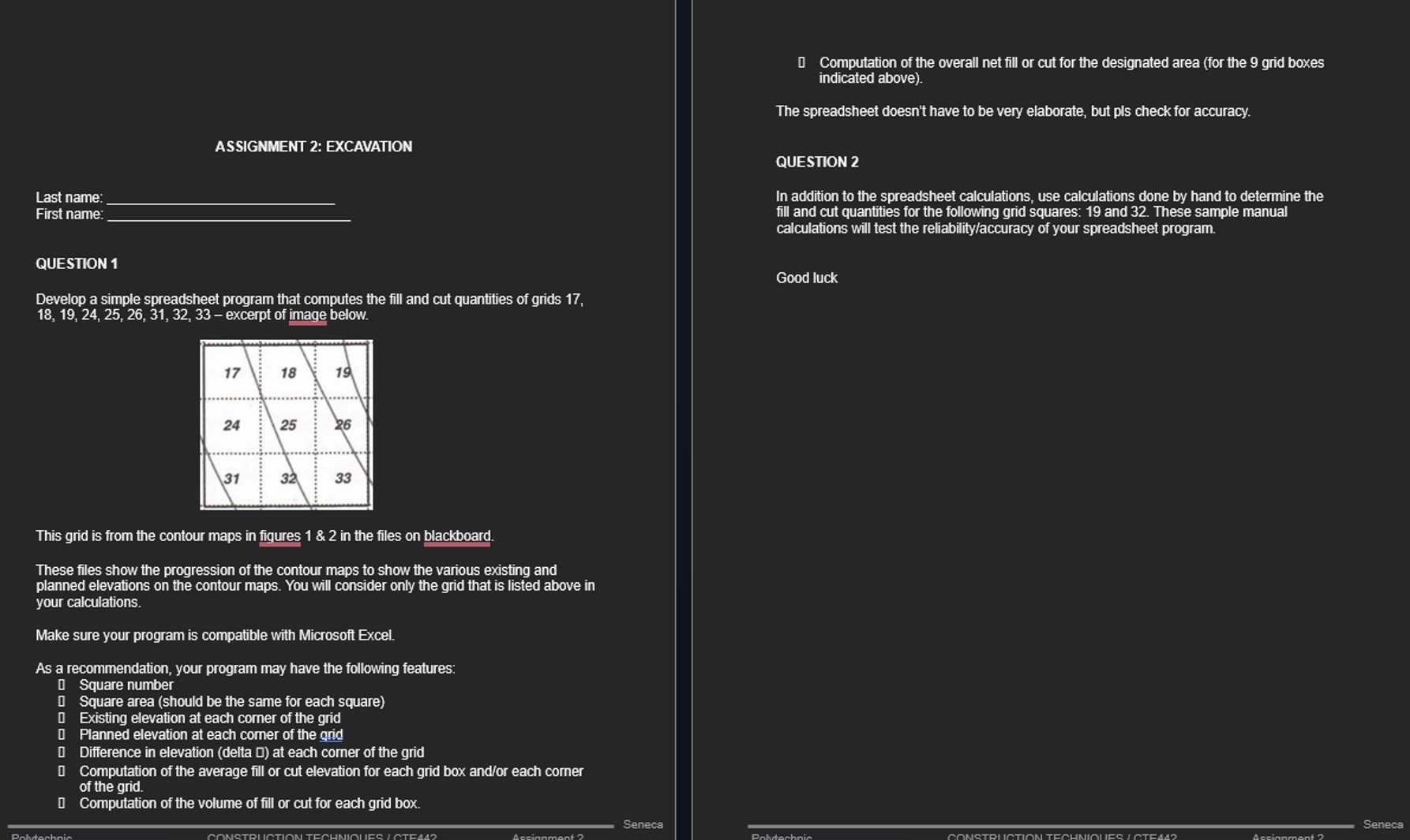 Solved D. ﻿Computation of the overall net fill or cut for | Chegg.com