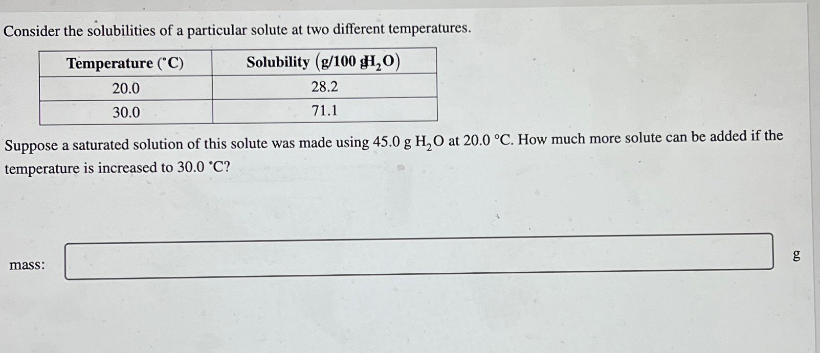 Solved Consider the solubilities of a particular solute at | Chegg.com