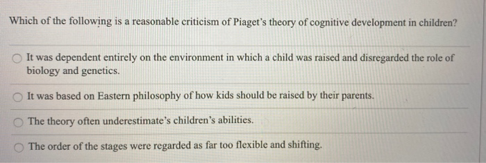 Solved In Piaget s theory the process that allows the use Chegg