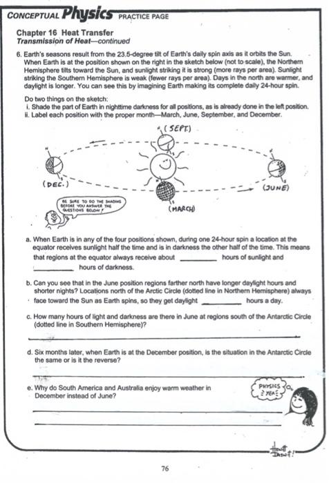 Solved CONCEPTUAL Physics PRACTICE PAGE Chapter 16 Heat | Chegg.com