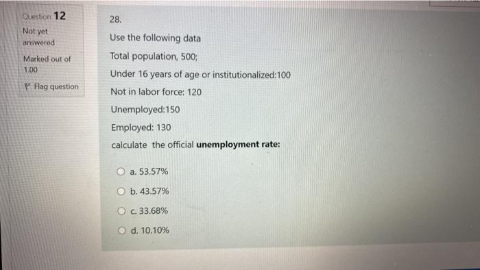 Solved Question 12 Not yet answered Marked out of 1.00 P | Chegg.com