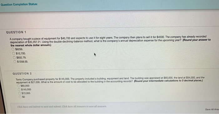 solved question completion status: assets decrease and... Solved Question Completion Status: QUESTION 1 A company | Chegg.com
