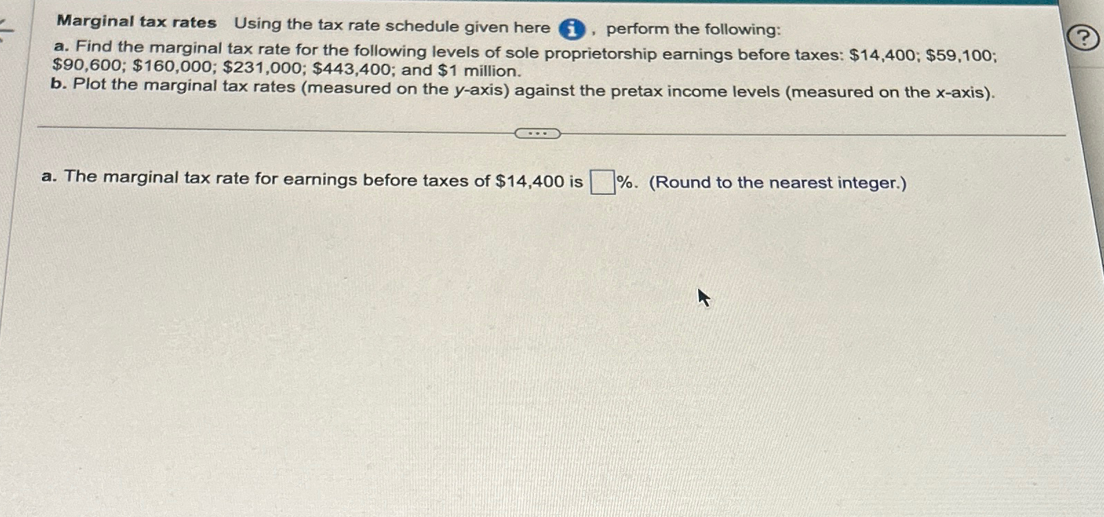 Solved Marginal tax rates Using the tax rate schedule given | Chegg.com