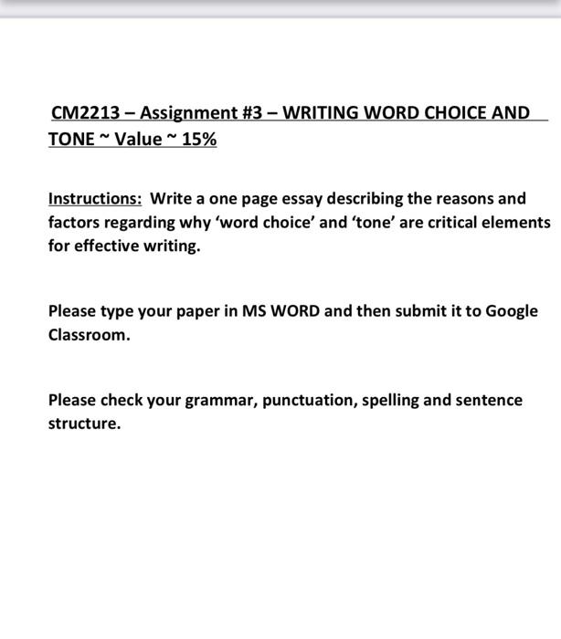 how to write a tone essay