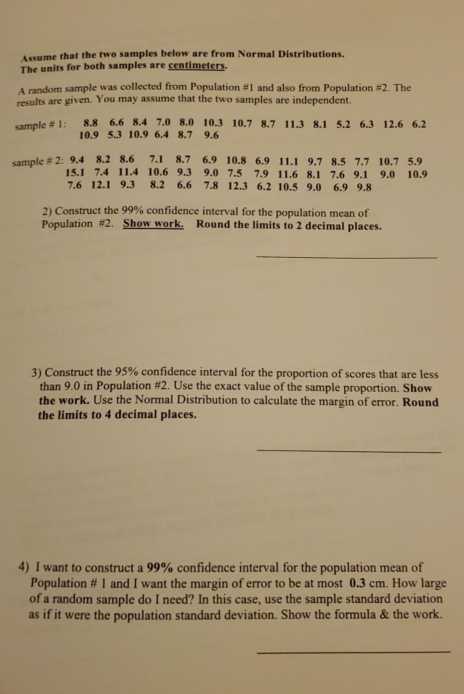 Solved Stat 10 Practice Statistics Exam (chapters 7.8.9.& | Chegg.com