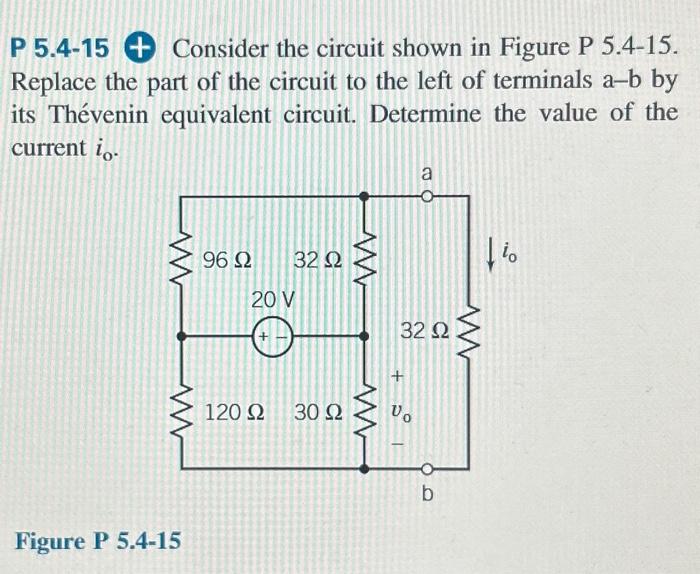 Solved P 5.4-15 ¥ Consider the circuit shown in Figure P | Chegg.com