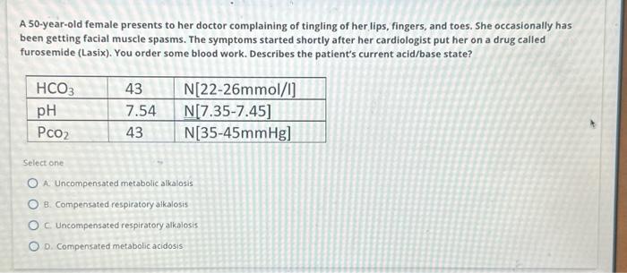 Solved A 50-year-old female presents to her doctor | Chegg.com