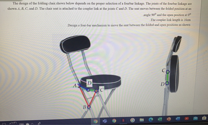 Solved The design of the folding chair shown below depends | Chegg.com