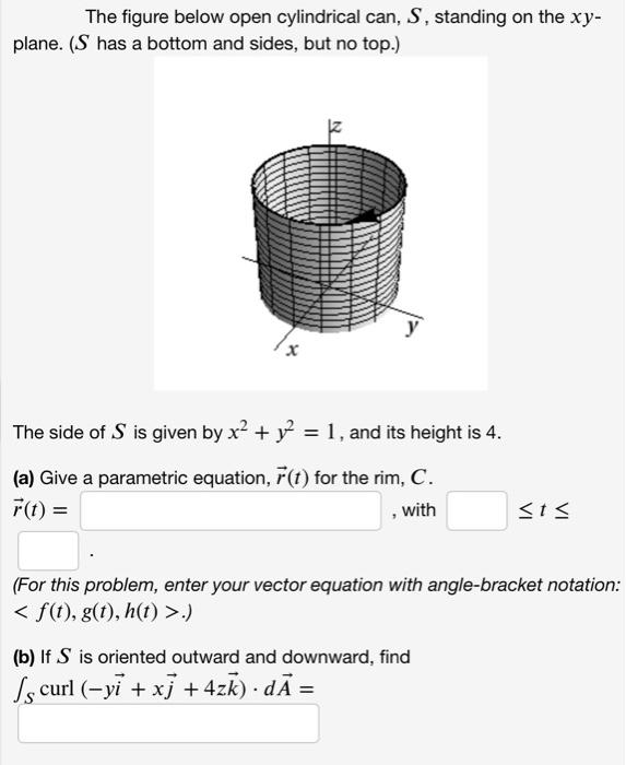 Solved The Figure Below Open Cylindrical Can, \\( S \\), | Chegg.com