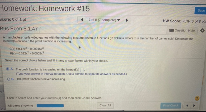 Solved Homework: Homework #15 Save Score: 0 of 1 pt 7 of 8 | Chegg.com